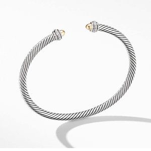David Yurman Cable Classics Bracelet with 18K Yellow Gold Domes